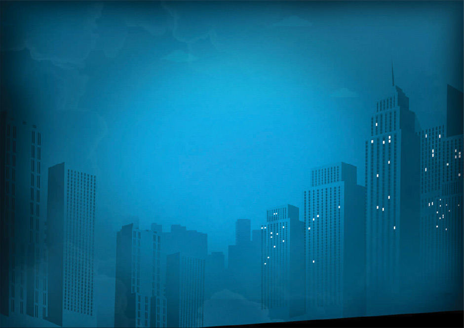 a blue cityscape