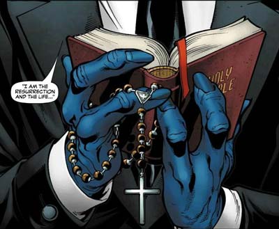 a picture of nightcrawler's hands holding the Bible