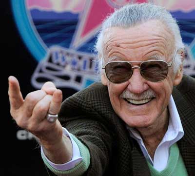 Stan Lee slinging web