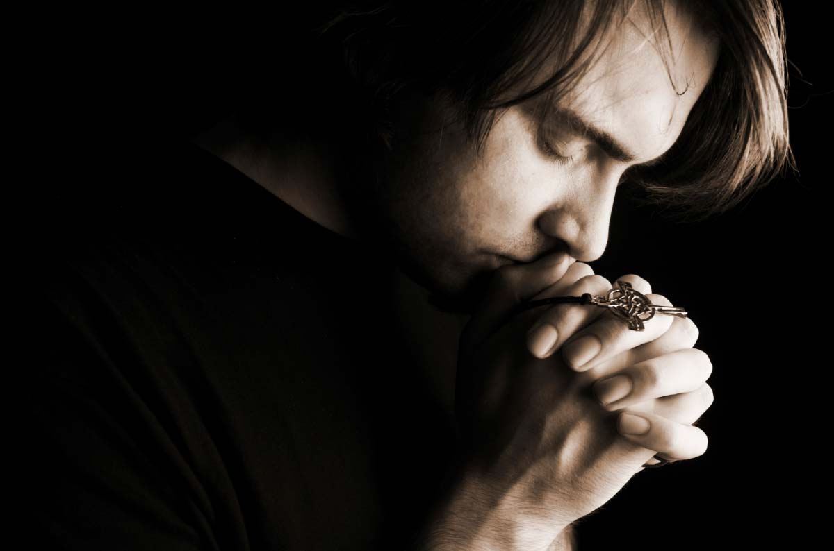 a man praying