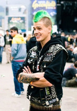 a punk smiling